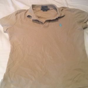 Beige skinny polo shirt